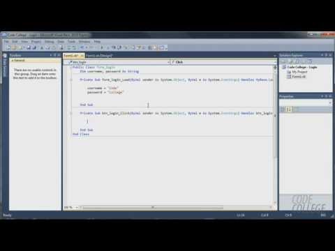 Visual Basic Express 2010 - Tutorial 2: Making a login form