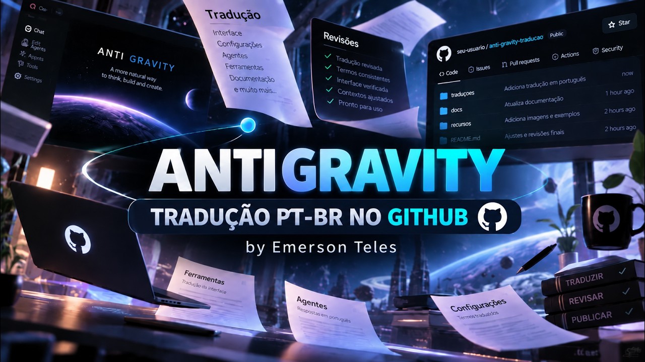 Vídeo Tutorial da Tradução Google Antigravity no YouTube