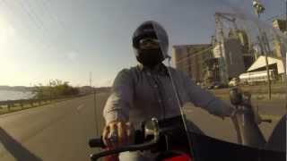 preview picture of video 'Riding a Honda PC800 motorcycle through Guntersville Gopro Hero 3 test'