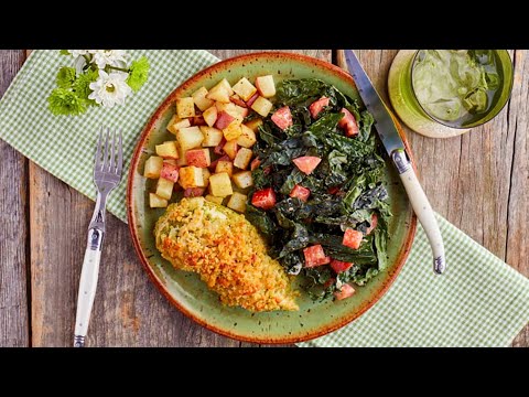 Pesto Panko Chicken on the Big Green Egg