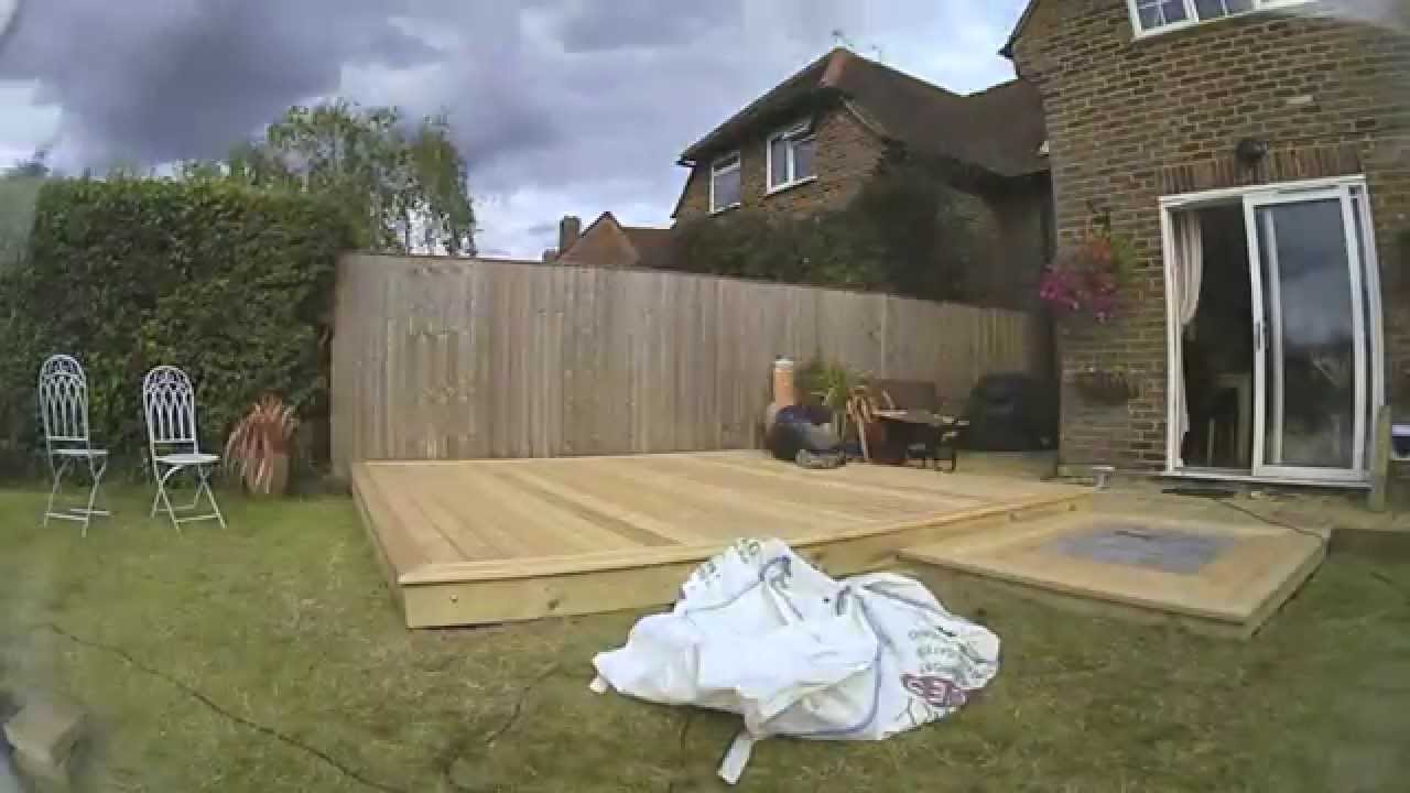 Landscaping decking construction time lapse