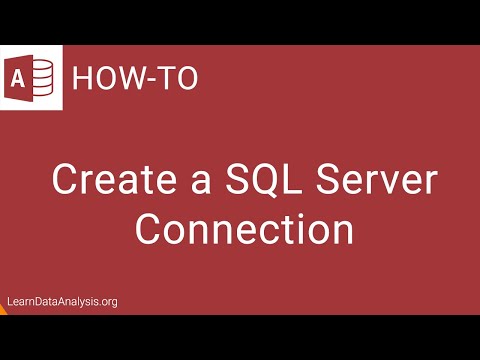 How to connect to Microsoft SQL Server in Microsoft Access