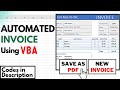 Create An Automated Invoice Using Excel VBA 1 Click Save To PDF New Invoice