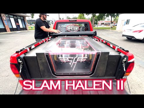 Crazy Hair Raising BASS! Slam Halen Mazda truck 18kw System 6 12" Subs Bandpass Blow-Thru (Finished)