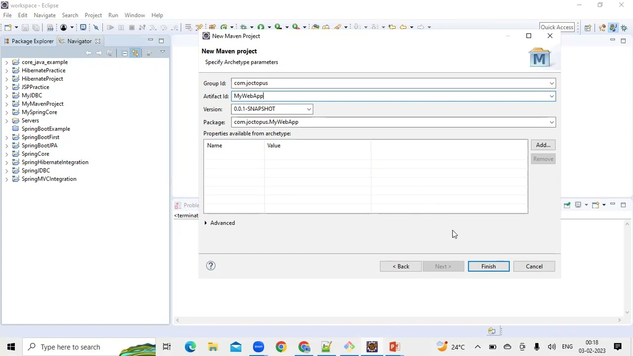 How to create a Web Application using Maven in Eclipse