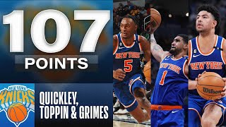 New-York Knicks - Immanuel Quickley - Obi Toppin - Quentin Grimes