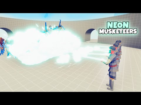 NEON MUSKETEERS vs EVERY FACTION | TABS Totally Accurate Battle Simulator