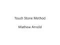 Mathew Arnold Touch Stone Method In Tamil Literary Criticism In Tamil Touchstone Criticism GR