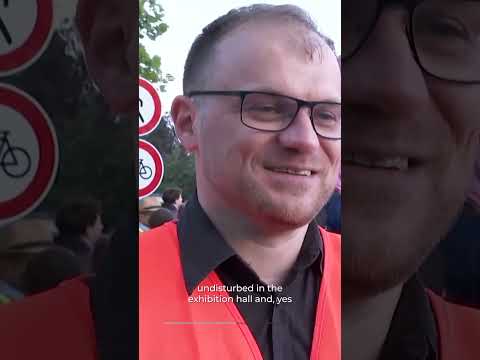 Police clash with protesters outside AfD meeting | AJ #shorts