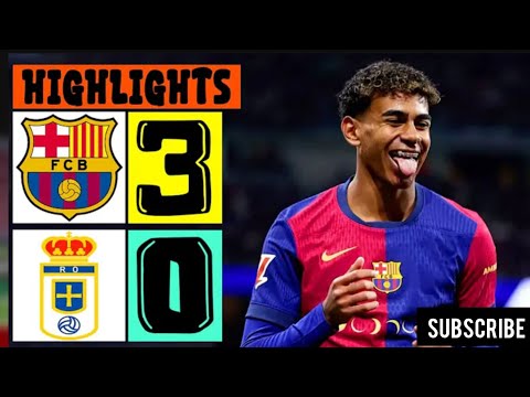 Barcelona vs Oviedo 3-0 | Stunning Goals in La Liga | Olmo, Raphinha & Yamal Brilliant Performance