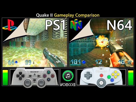 Quake II (PlayStation vs Nintendo 64) Gameplay Comparison