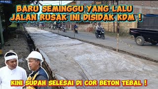 Download lagu Baru seminggu yang lalu jalan rusak disidak KDM❗️ Kini sudah selesai di cor tebal | jalan Cibarusah mp3