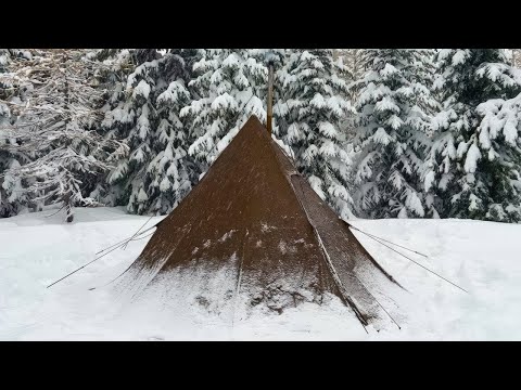 , title : 'Hot Tent Winter Camping In Deep Snow'