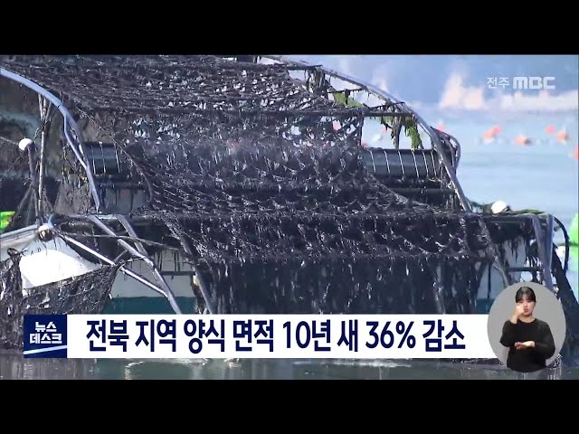 전북 지역 양식 면적 큰 폭 감소