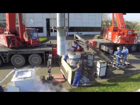 Assembly of giant cardan shaft at Konstruktiewerkhuizen Van Landuyt Wetteren Belgium Part 2