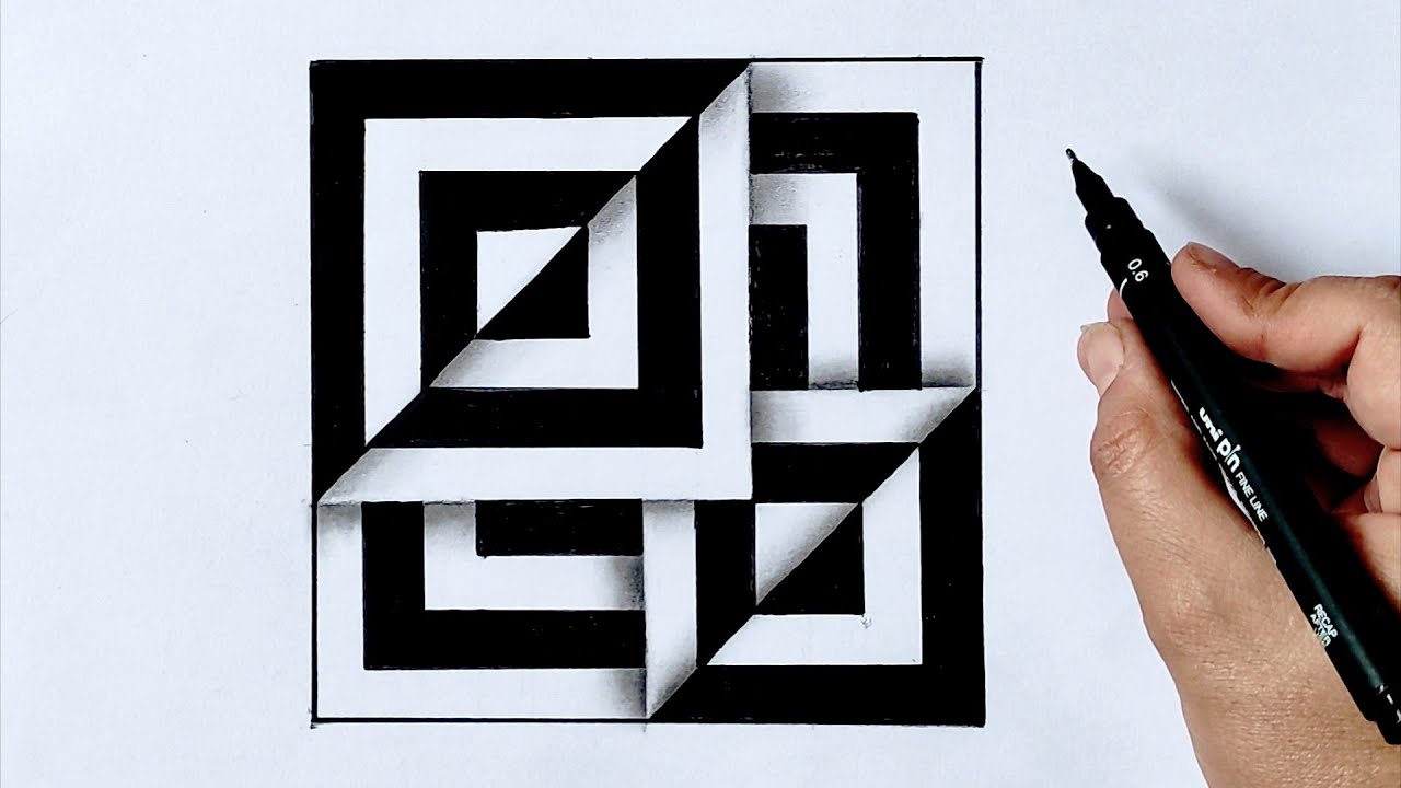 Easy 3D Drawing and Optical Illusion Tutorials - video 2
