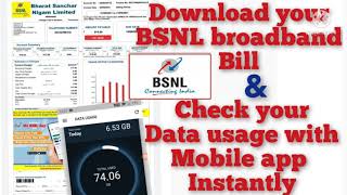 Bsnl Broadband Bill Download and check Data usage in mobile app easily in Tamil
