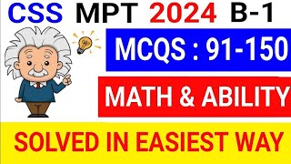 css MPT 2024 batch 1 math portion completely solved | solved math section css mpt 2024 batch 1