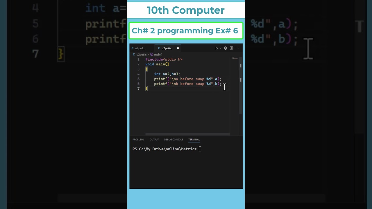 Programming Exercise  6 unit 2 | 10th computer