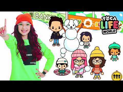 A PRIMEIRA VEZ DA FAMÍLIA LULUCA NA NEVE !! Rotina Família Toca Life World | Família Luluca