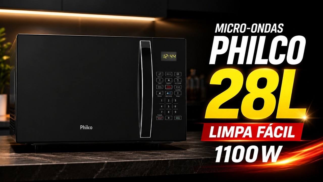 Miniatura da avaliação em vídeo de Micro-ondas Philco PMR28 28L Vermelho