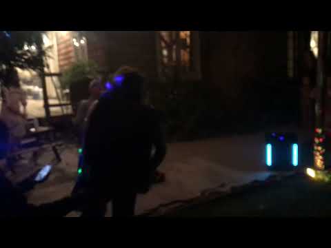 Kathy and Rob ping pong ball throwing