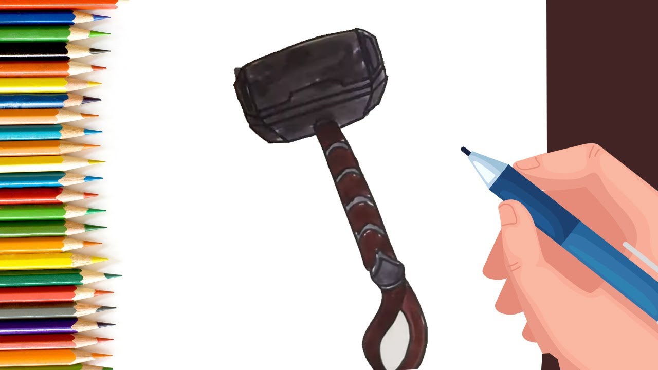 How to Draw Thor Hammer for Kids
