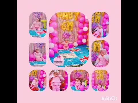 celebration of 6 Month baby girl  __decoration __cake cutting 🥳