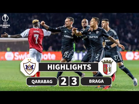 Qarabağ vs Braga | 2-3 (AGG: 6-5) | Highlights | UEFA Europa League 2023-24 | qarabag braga