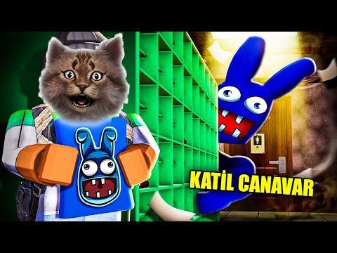 Gaffur Abiyle Okuldaki Katil Mavi Canavardan Kaçış 😱😱😱 - Roblox Mo's Academy