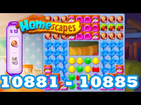 Homescapes Level 10881 - 10885 HD 3 - match puzzle Gameplay | android | IOS | 10882 | 10883 | 10884