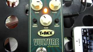 Video thumbnail for T Rex Engineering Vulture Distortion Guitar Effects Pedal with Low and Fat Boost by chatreeo