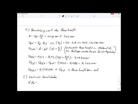 Shear force design of a prestressed concrete beam (Exercise 16 Winter Semester 2016/17)