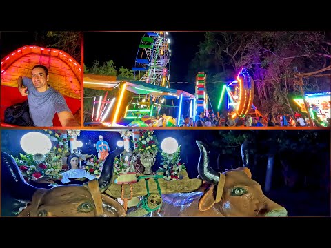 Procesión y Juegos Mecánicos en Fiestas de Cantón San Isidro, Verapaz, San Vicente
