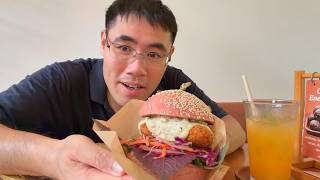 Roots Plant-Based Cafe Saigon | Katsu Tartar Burger Taste Test!