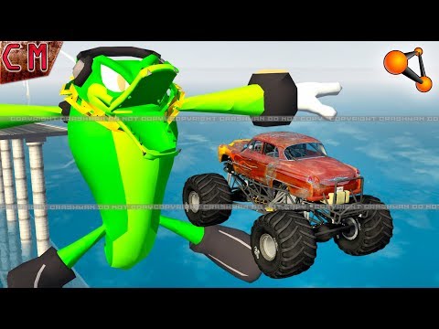 Open Bridge Jumping Crashes (Giant Crocodile) Beamng drive #2