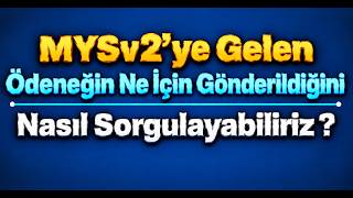 MYSv2'ye Gelen Ödeneklerin Ne İçin Gönderildiğini Nasıl Sorgulayabiliriz ?