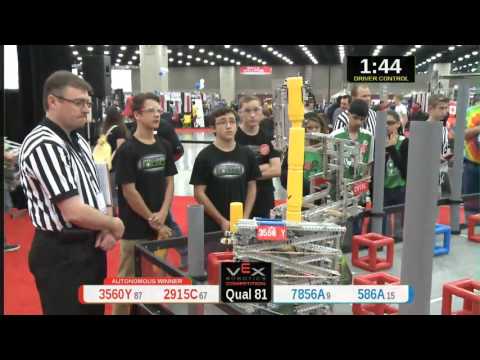 2015 VRC Tech Q81 - 3560Y 2915C vs 7856A 586A - 57 to 76 - VEX Worlds 2015 - Technology Division