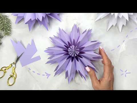 How to Make a 3D Paper Snowflake ❄️ - Easy Christmas Craft DIY ✨