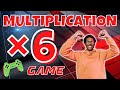 6X MULTIPLICATION GAME! BRAIN BREAK EXERCISE, MOVEMENT ACTIVITY. MATH GAME TIMES TABLES