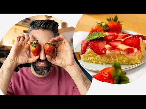 Erdbeerkuchen vom Blech wie bei Oma - so schmeckt Sommer 🍓