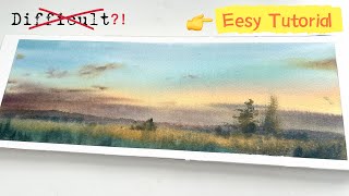 Such a Serene & Atmospheric Watercolor, Painted in Such a Simple Way. YES ! You Can Too!！