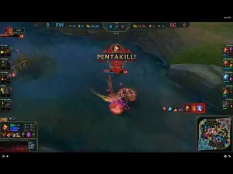 FW VS OG Darius Pentakill Quarterfinals Game 1 Worlds 2015