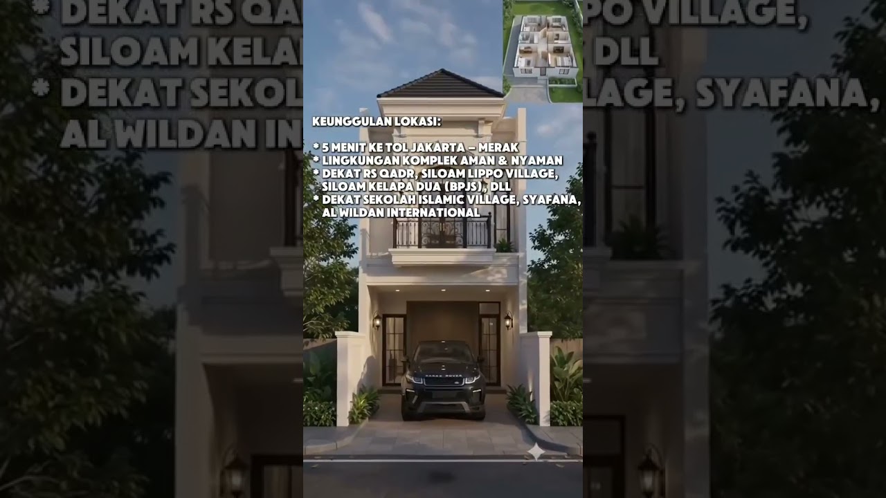 Rumah Baru , 2 1/2 Lantai,Roof Top SHM Islamic Village Tangerang