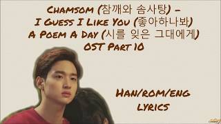 CHAMSOM (참깨와 솜사탕) - i THINK I LIKE YOU (좋아하나봐) A Poem A Day (시를 잊은 그대에게) OST Part 10 LYRICS