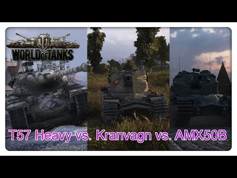 T57 Heavy vs. Kranvagn vs. AMX 50B [Vergleich - Gameplay]