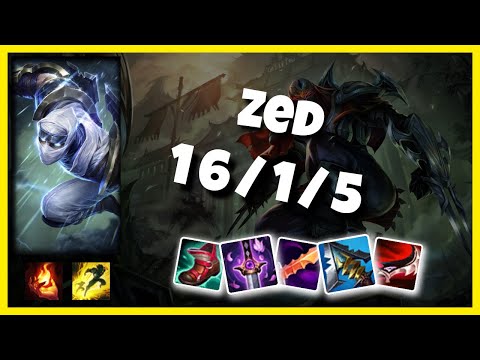 Zed vs Anivia Mid 11.1 Challenger Gameplay S11 (16/1/5) - KOREAN
