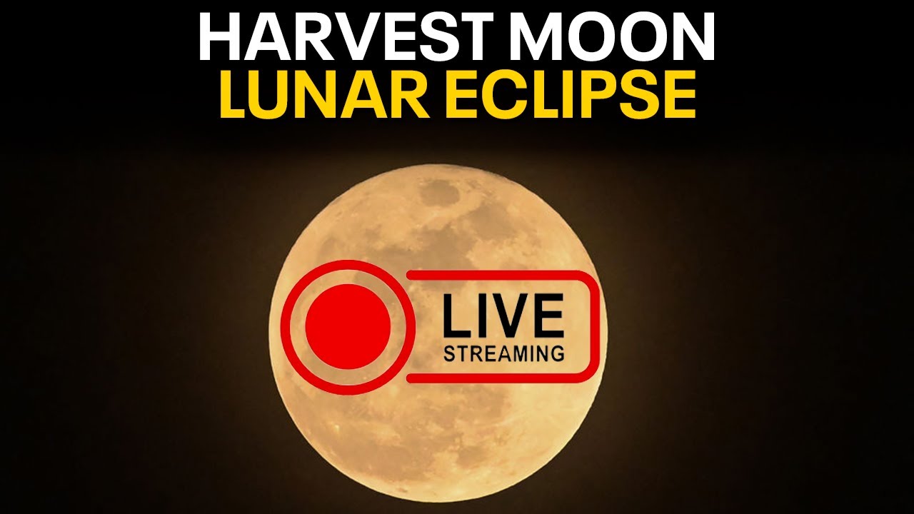 LIVE NOW: Harvest Moon Partial Lunar Eclipse Underway