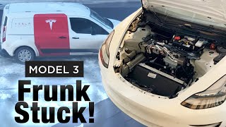 Model 3 Frunk Stuck! Tesla Mobile Service Experience Review