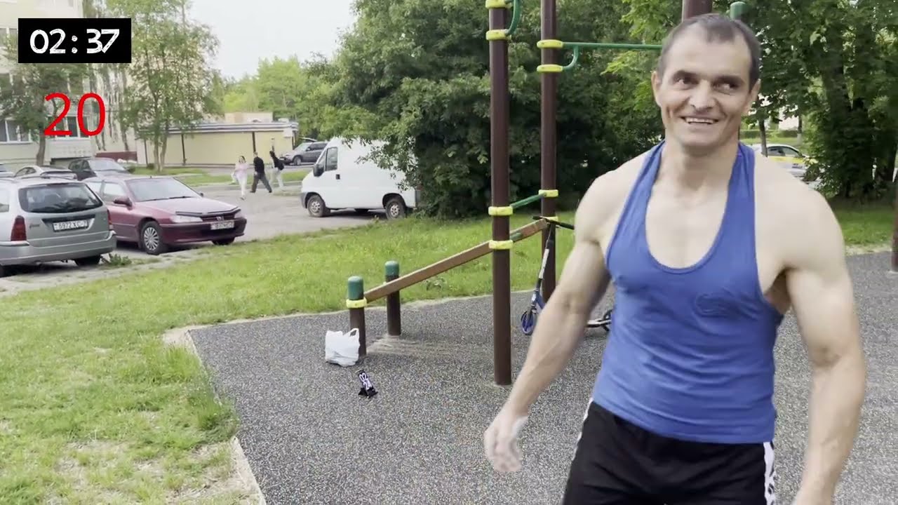 Наяривает перед грозой! Вызов в подтягиваниях за 5 минут с гирей 24 кг